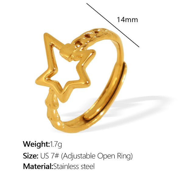 Wholesale Minimalist Style Geometric Line Ring 316L Stainless Steel Electroplated Women's