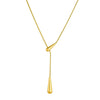 Wholesale Minimalist Style Stainless Steel Water Drop Pendant Necklace With Snake Bone Chain And Electroplating Design For Women