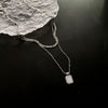 Wholesale Minimalist Titanium Steel Geometric Doublelayer Necklace For Women Light Luxury Water Chain Design