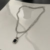 Wholesale Minimalist Titanium Steel Geometric Doublelayer Necklace For Women Light Luxury Water Chain Design