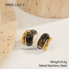 Wholesale Minimalist Translucent Resin Electroplated Geometric Cshaped Stud Earrings For Women