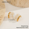 Wholesale Minimalist Translucent Resin Electroplated Geometric Cshaped Stud Earrings For Women