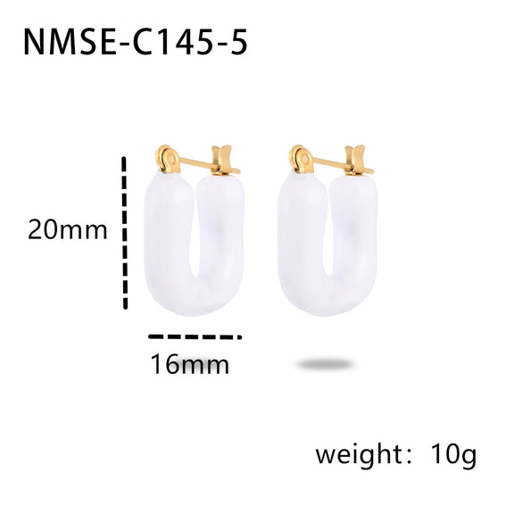 Wholesale Minimalist Ushaped Electroplated Stainless Steel Earrings For Women