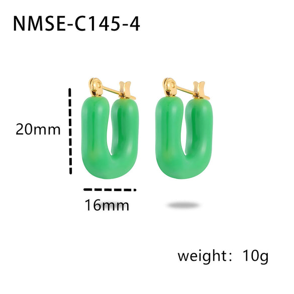 Wholesale Minimalist Ushaped Electroplated Stainless Steel Earrings For Women