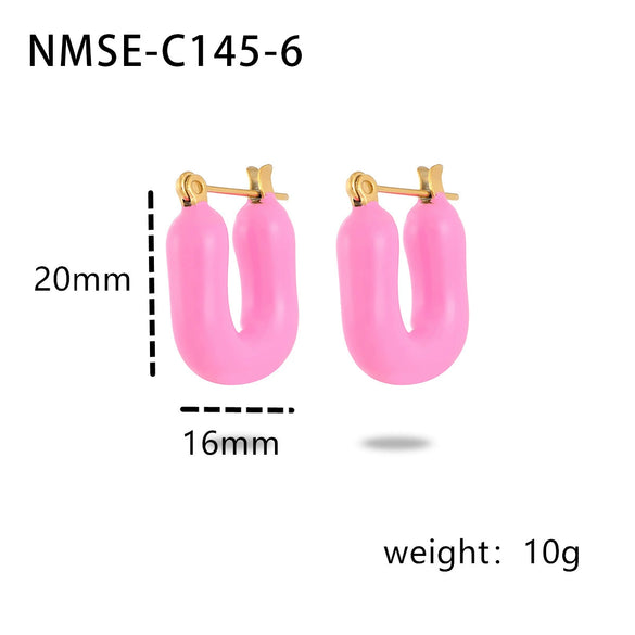 Wholesale Minimalist Ushaped Electroplated Stainless Steel Earrings For Women