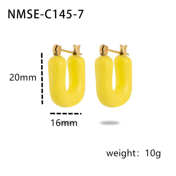 Wholesale Minimalist Ushaped Electroplated Stainless Steel Earrings For Women
