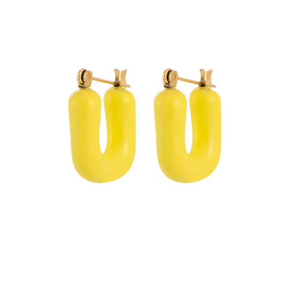Wholesale Minimalist Ushaped Electroplated Stainless Steel Earrings For Women