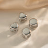 Wholesale Minimalist Versatile Polish Stainless Steel Heartshaped Earrings For Women