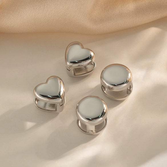 Wholesale Minimalist Versatile Polish Stainless Steel Heartshaped Earrings For Women
