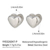 Wholesale Minimalist Versatile Polish Stainless Steel Heartshaped Earrings For Women