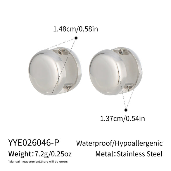 Wholesale Minimalist Versatile Polish Stainless Steel Heartshaped Earrings For Women