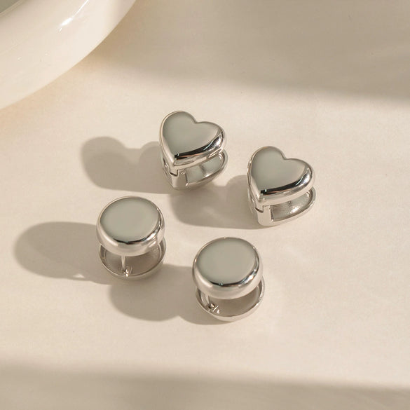 Wholesale Minimalist Versatile Polish Stainless Steel Heartshaped Earrings For Women