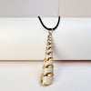 Wholesale Minimalist Waxed Leather Rope Natural Conch Shell Necklaces With Electroplated Gold Edge