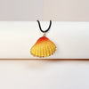 Wholesale Minimalist Waxed Leather Rope Natural Conch Shell Necklaces With Electroplated Gold Edge