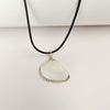 Wholesale Minimalist Waxed Leather Rope Natural Conch Shell Necklaces With Electroplated Gold Edge