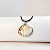 Wholesale Minimalist Waxed Leather Rope Natural Conch Shell Necklaces With Electroplated Gold Edge
