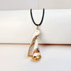 Wholesale Minimalist Waxed Leather Rope Natural Conch Shell Necklaces With Electroplated Gold Edge