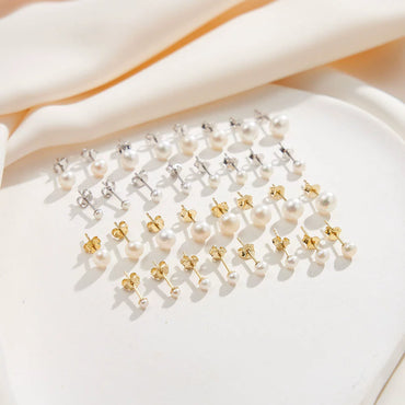 Wholesale Minimalist Women's S925 Sterling Silver Freshwater Pearl Earrings