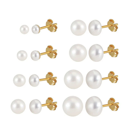 Wholesale Minimalist Women's S925 Sterling Silver Freshwater Pearl Earrings