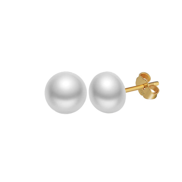 Wholesale Minimalist Women's S925 Sterling Silver Freshwater Pearl Earrings