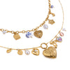 Wholesale Minimalist Women's Stainless Steel Necklace With Geometric Pattern Electroplating Heart Square Butterfly Design O Word Chain