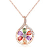 Wholesale Minimalist Women's Zircon Necklace Set With Flower Pattern Rose Gold Electroplated Box Chain For Bridal Use