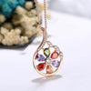 Wholesale Minimalist Women's Zircon Necklace Set With Flower Pattern Rose Gold Electroplated Box Chain For Bridal Use