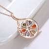 Wholesale Minimalist Women's Zircon Necklace Set With Flower Pattern Rose Gold Electroplated Box Chain For Bridal Use