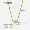 Wholesale Minimalistic Gold Ball Pendant Necklace With Box Chain Stainless Steel Geometric Design Electroplating For Women