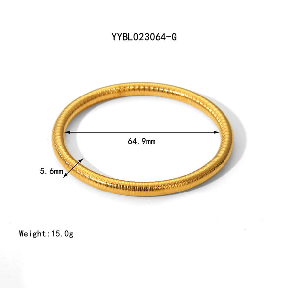 Wholesale Minimalistic Spiral Design Stainless Steel Bracelet Jewelry With Vacuum Real Gold Electroplating In Pvd Furnace