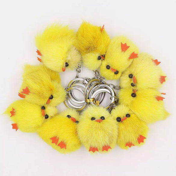 Wholesale Mink Fur Little Duck Key Chain And Bag Pendant