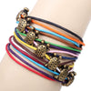 Wholesale Mixed Batch Colorful Wax Rope Bracelet With Animal Beaded And Zodiac Pattern Electroplated Treatment