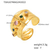 Wholesale Mixed Color Zircon Open Ring And C Earrings In Stainless Steel With 18K True Gold Color Electroplated For Women Geometric Style