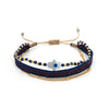 Wholesale Mixed Material Handwoven Geometric Lucky Devil's Eye Women's Bracelet