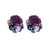 Wholesale Mixed Materials Flower Pattern Electroplating Earrings For Women
