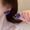 Wholesale Mixed Materials Flower Pattern Electroplating Earrings For Women