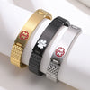 Wholesale 12Mm Stainless Steel Elastic Medical Sign Bracelet Unisex Geometric Fashion Bracelet