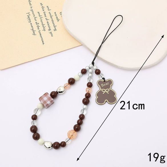 Wholesale Mobile Phone Chain Beaded Handmade With Cute Cartoon Small Animal Patterns For Girls
