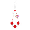 Wholesale Mobile Phone Chain Handmade Beaded With Plush Ball And Love Pattern For Female