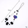 Wholesale Mobile Phone Chain Handmade Beaded With Plush Ball And Love Pattern For Female