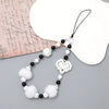 Wholesale Mobile Phone Chain Handmade Beaded With Plush Ball And Love Pattern For Female