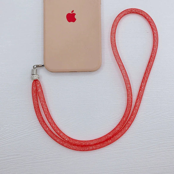 Wholesale Mobile Phone Hanging Rope Nylon Mesh With Acrylic Beads Handmade Unisex