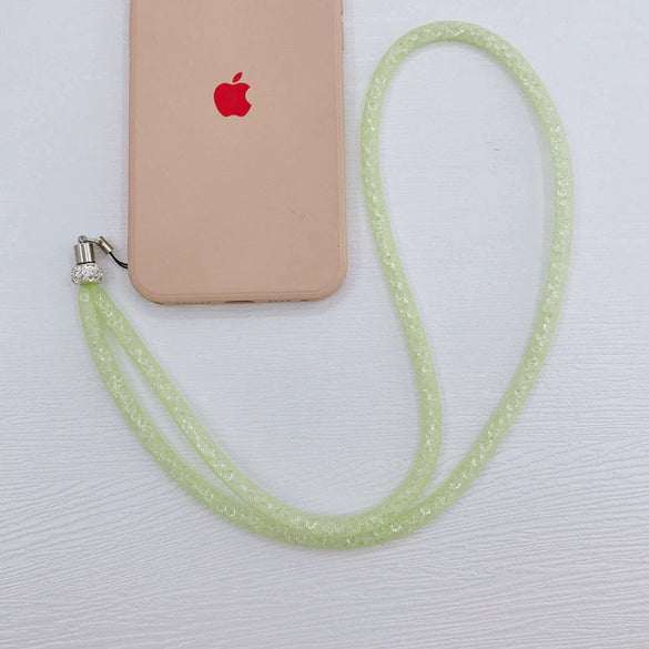 Wholesale Mobile Phone Hanging Rope Nylon Mesh With Acrylic Beads Handmade Unisex