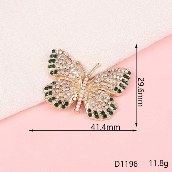 Wholesale Mobile Phone Shell Accessories Alloy Dripping Oil Butterfly Rhinestone Handmade Diamondembedded