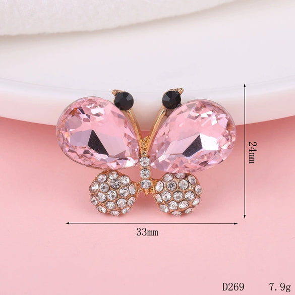 Wholesale Mobile Phone Shell Accessories Alloy Dripping Oil Butterfly Rhinestone Handmade Diamondembedded