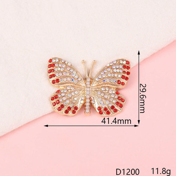Wholesale Mobile Phone Shell Accessories Alloy Dripping Oil Butterfly Rhinestone Handmade Diamondembedded