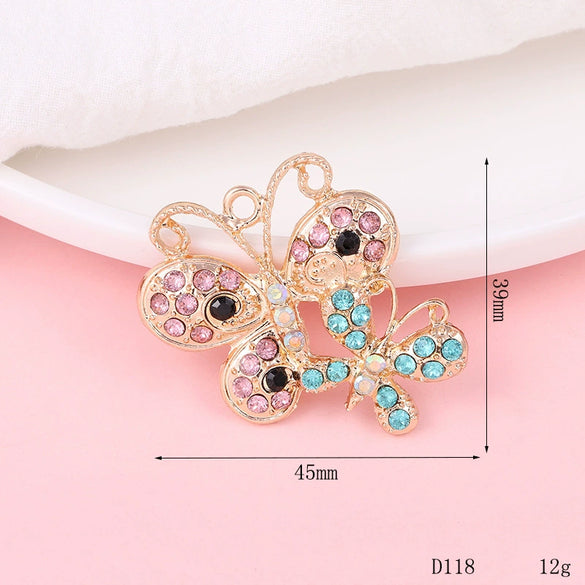 Wholesale Mobile Phone Shell Accessories Alloy Dripping Oil Butterfly Rhinestone Handmade Diamondembedded
