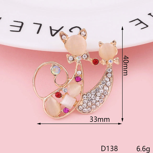 Wholesale Mobile Phone Shell Accessories Alloy Rhinestone Diamond With Cat Head Fox Pattern Electroplated