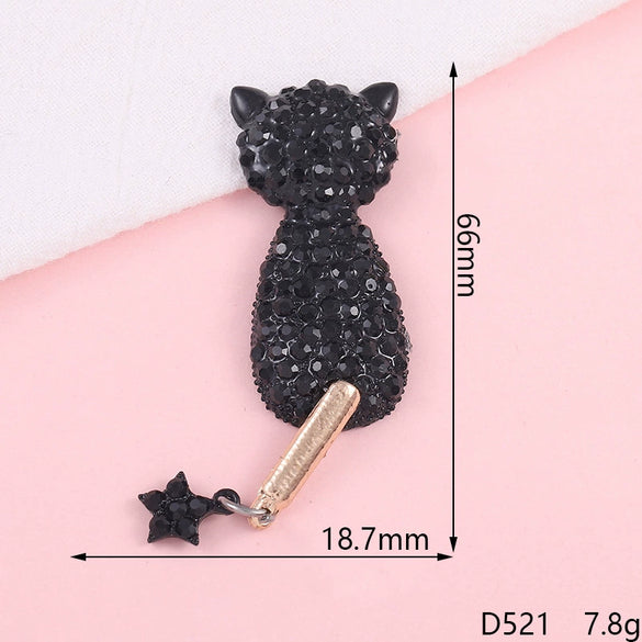 Wholesale Mobile Phone Shell Accessories Alloy Rhinestone Diamond With Cat Head Fox Pattern Electroplated