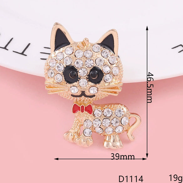 Wholesale Mobile Phone Shell Accessories Alloy Rhinestone Diamond With Cat Head Fox Pattern Electroplated